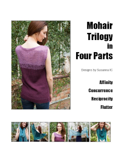 Mohair Trilogy in Four Parts, 4 knitting patterns: Affinity, Concurrence, Flutter, Reciprocity; by Susanna IC, photo © ArtQualia