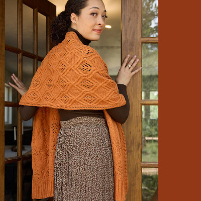 Conifer Grove Stole by Susanna IC; Published in  Interweave Knits, Winter 2024; Photo © Interweave/Golden Peak Media